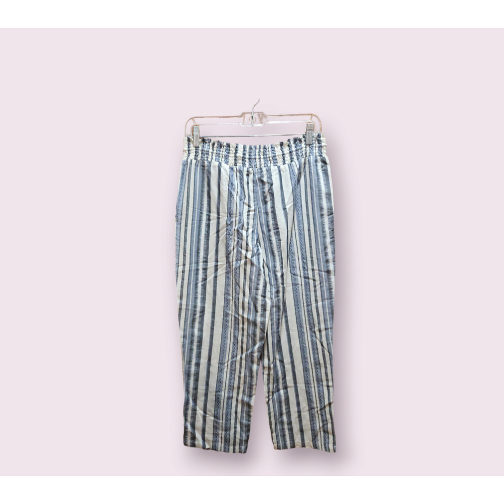 Almost Famous Medium Knit Pull On Elastic Waist Striped Drawstring Pants New - Picture 2 of 9